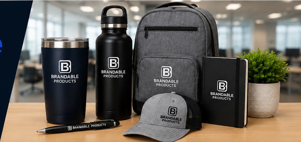 Brandable Products promotional merchandise featuring the Brandable Products logo